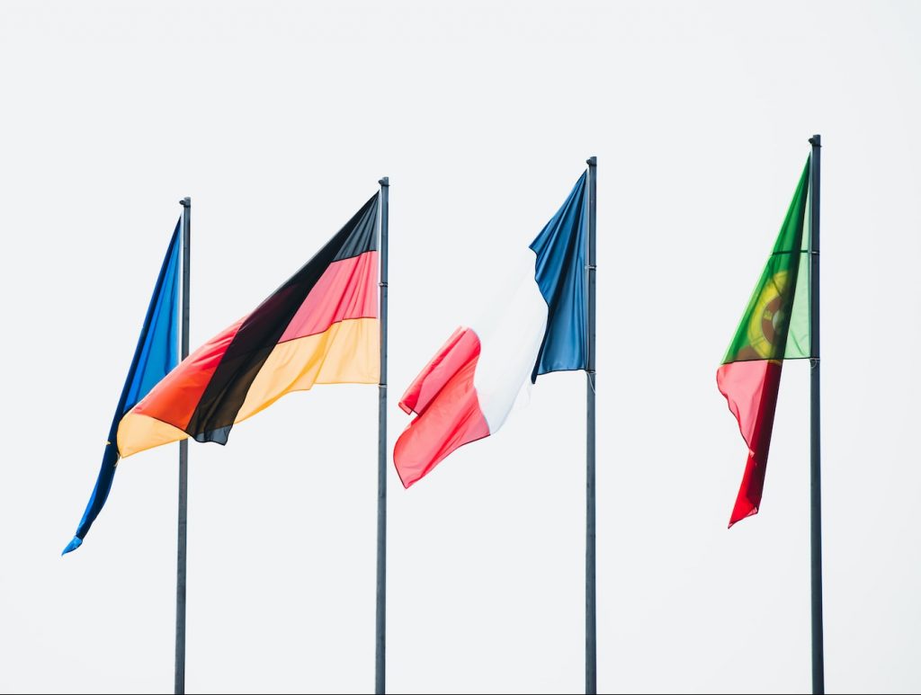 Sunbird Marketing: row of five flags on poles